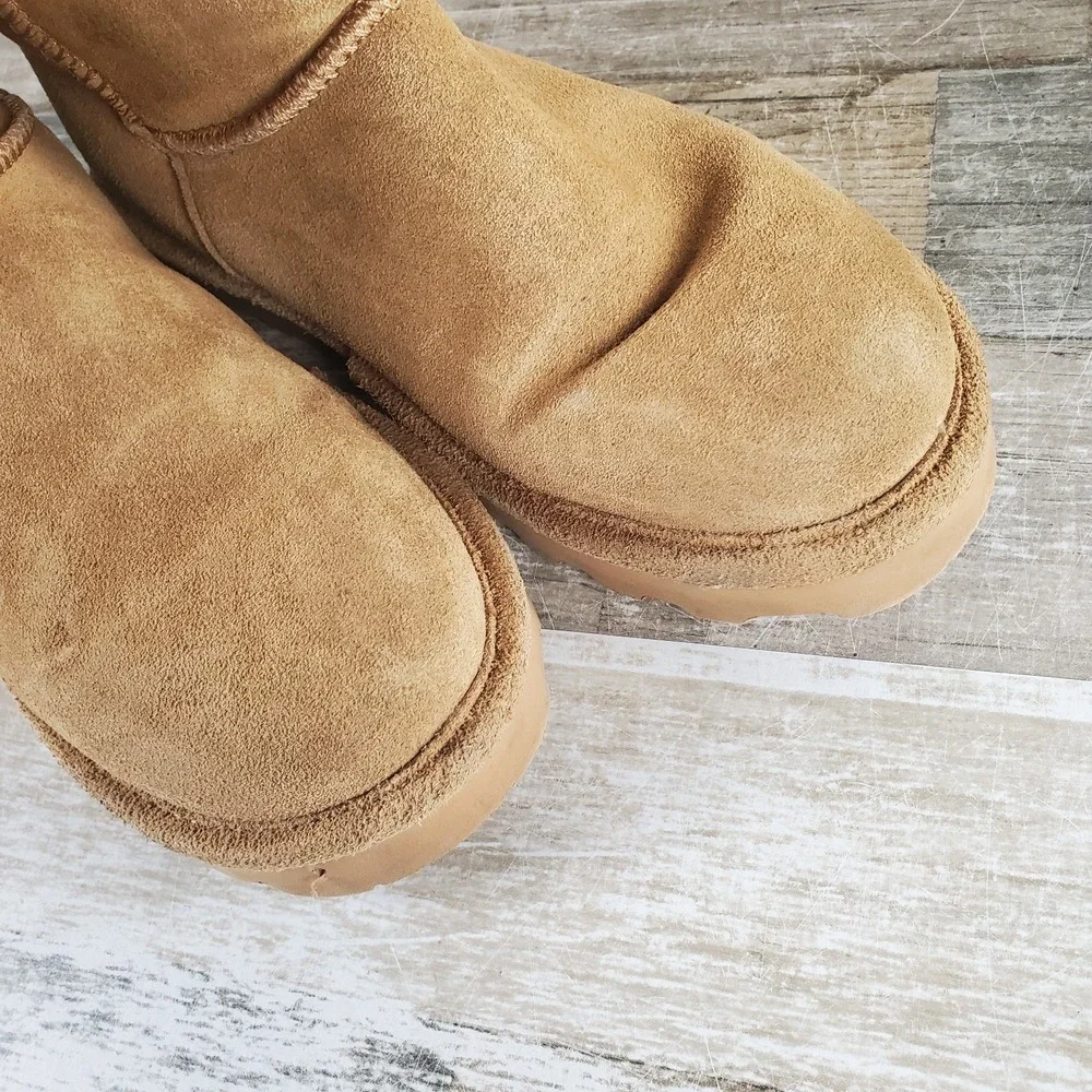 Bearpaw Elle Tall Hickory Womens Mid-Calf Boots Sz 7 Iced‎ Coffee Suede Slip On